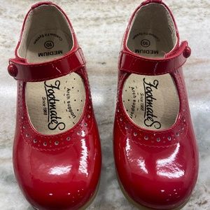 Red patent FootMates Mary Janes, Size 10